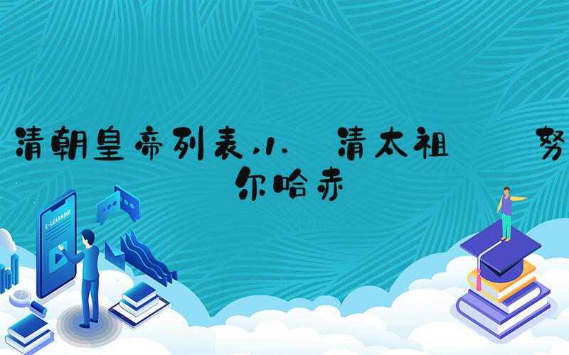 清朝皇帝列表 1. 清太祖——努尔哈赤